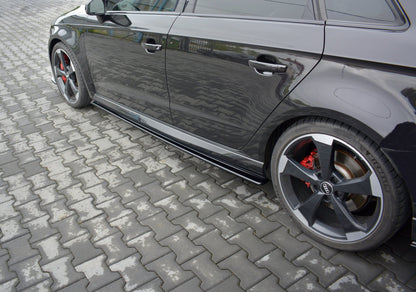 Seitenschweller Ansatz für Audi RS3 8V FL Sportback schwarz matt