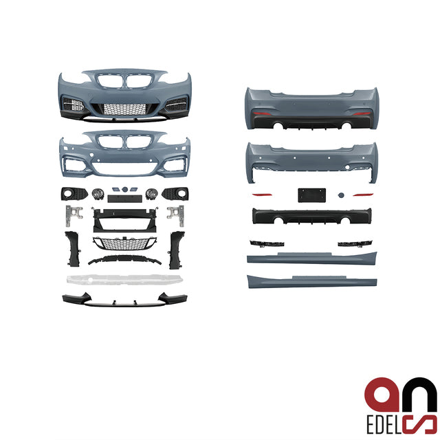 AN Evo Performance Umbau Sport Bodykit für SRA + mit/ohne PDC +Diffusor 235i passend für BMW 2er F22 F23 Serie & M-Paket M...