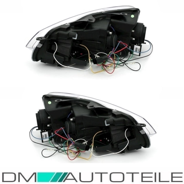Set CCFL LED Angel Eyes Scheinwerfer Schwarz passt für BMW 1er E81 E87 E82 E88