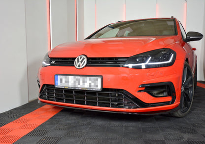 Front Ansatz V.7 für VW Golf 7 R / R-Line Facelift schwarz Hochglanz