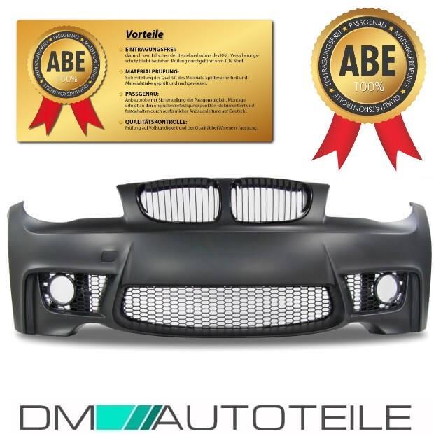 Front Stoßstange + Grill Schwarz passt für BMW 1er E81 E82 E87 E88 nicht M +ABE