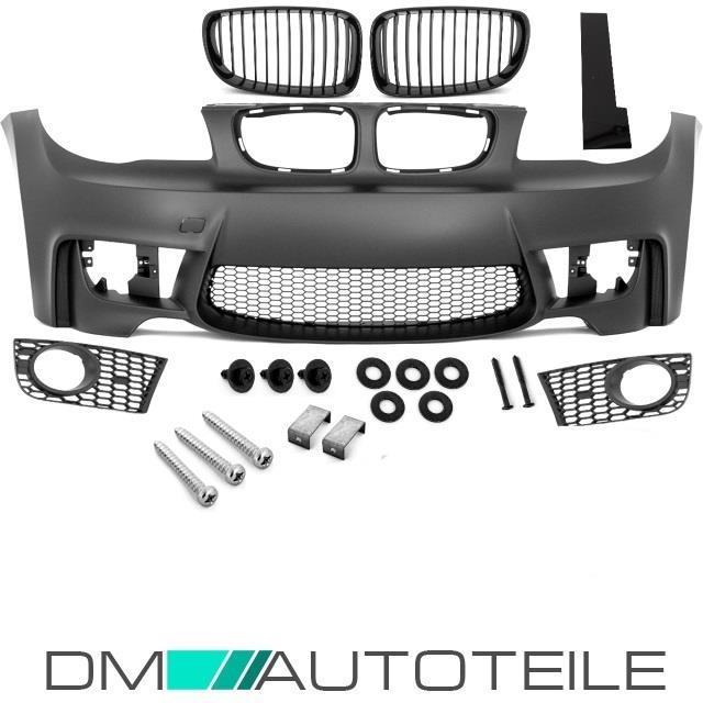 Front Stoßstange + Grill Schwarz passt für BMW 1er E81 E82 E87 E88 nicht M +ABE