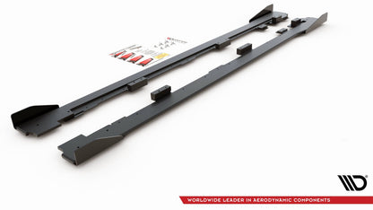 Robuste Racing Seitenschweller Ansatz für für + Flaps Volkswagen Golf GTI Mk6  schwarz Hochglanz