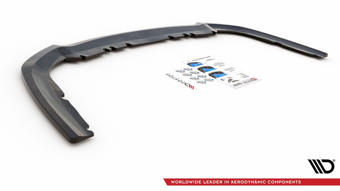 Mittlerer Diffusor Heck Ansatz für Ford Mondeo Kombi Platinium Mk5 Facelift schwarz matt