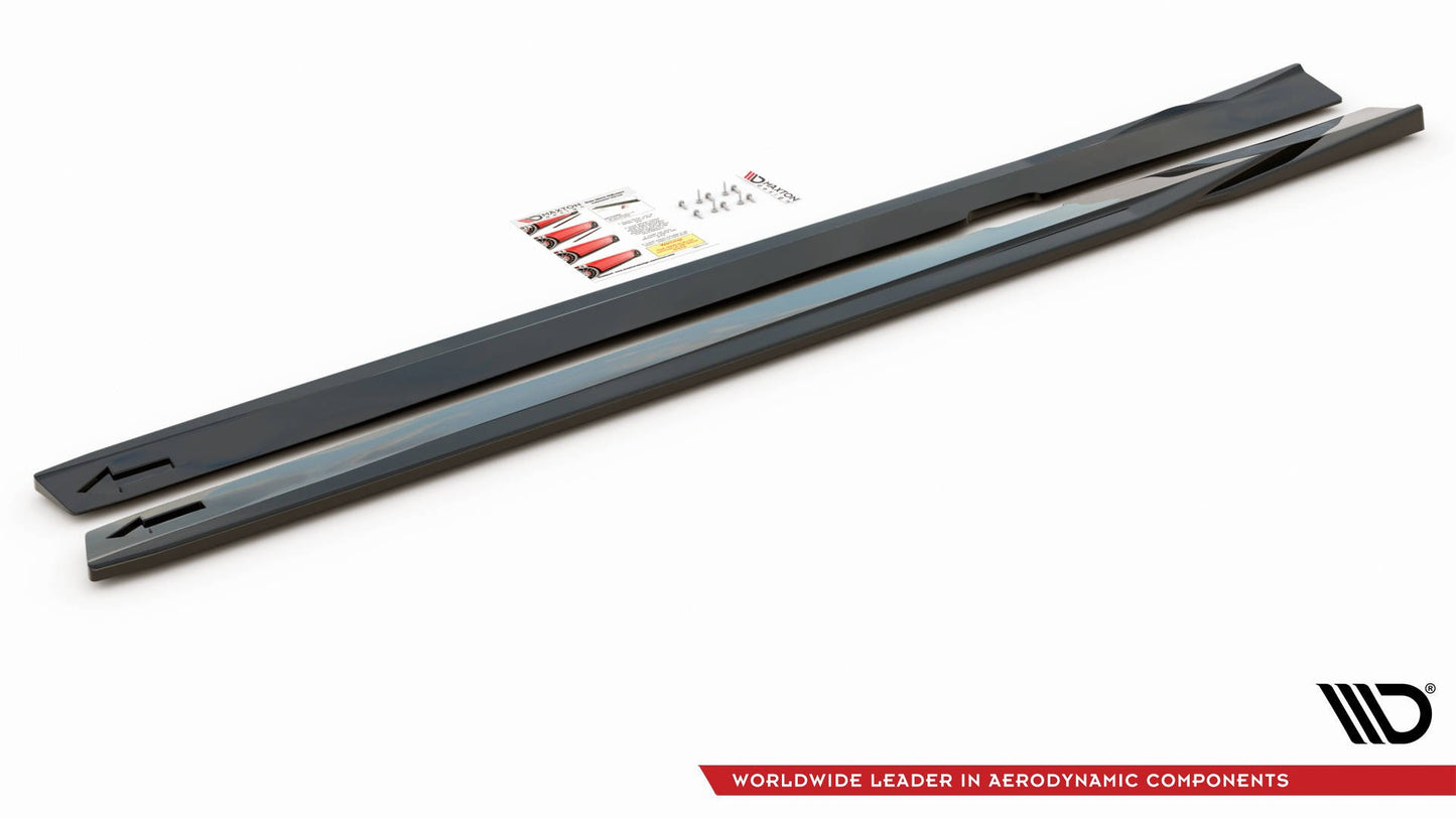 Seitenschweller Ansatz für V.1 für Volvo S60/V60 R-Design Mk3 schwarz matt