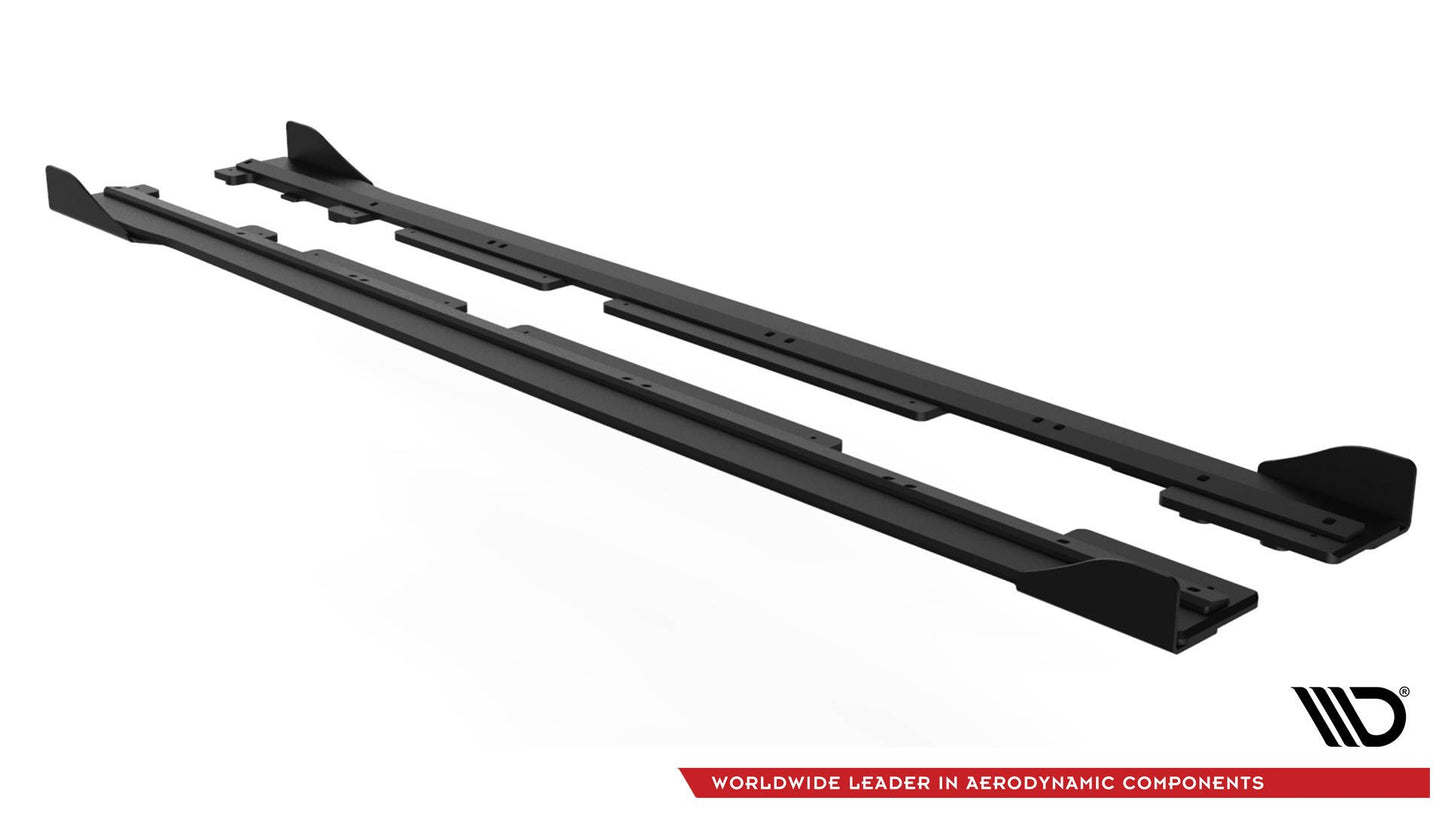 Robuste Racing Seitenschweller Ansatz für für + Front Stoßstangen Racing Flaps passend für Ford Fiesta Mk8 ST / ST-Line sc...