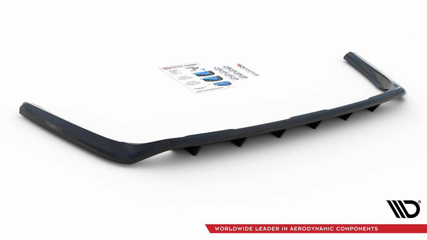 Mittlerer Diffusor Heck Ansatz DTM Look für Toyota RAV4 Mk5 schwarz Hochglanz