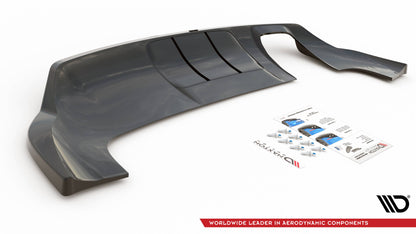 Mittlerer Diffusor Heck Ansatz DTM Look für Audi Q3 8U Facelift schwarz matt