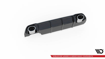 Diffusor Heck Ansatz für + Endschalldampfer Sportauspuff Attrappe Peugeot 308 SW Mk2 Facelift