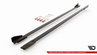 Robuste Racing Seitenschweller Ansatz für für + Flaps Volkswagen Golf 8 GTI / GTI Clubsport schwarz Hochglanz