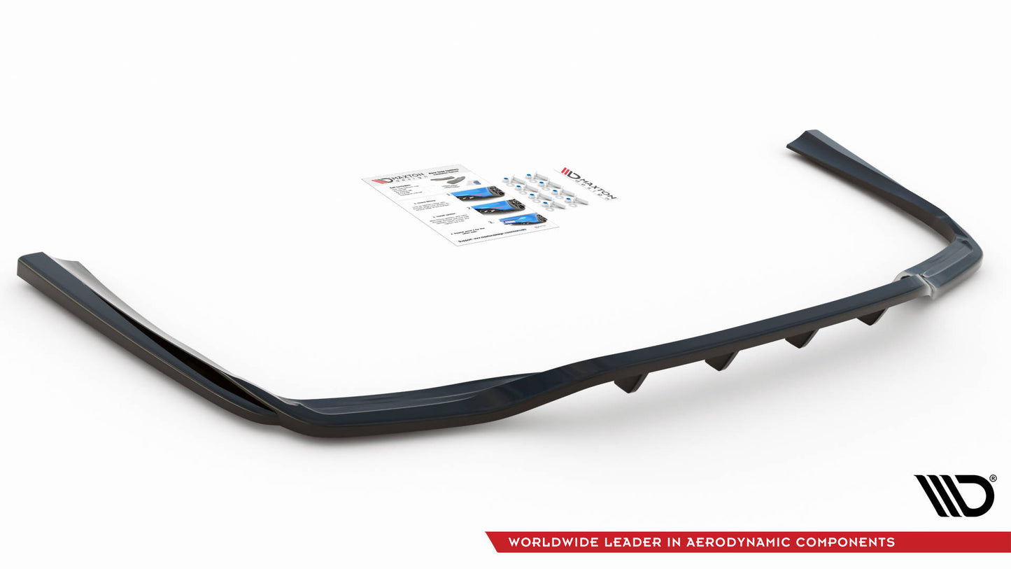 Mittlerer Diffusor Heck Ansatz DTM Look für Mercedes-Benz C W205 schwarz matt