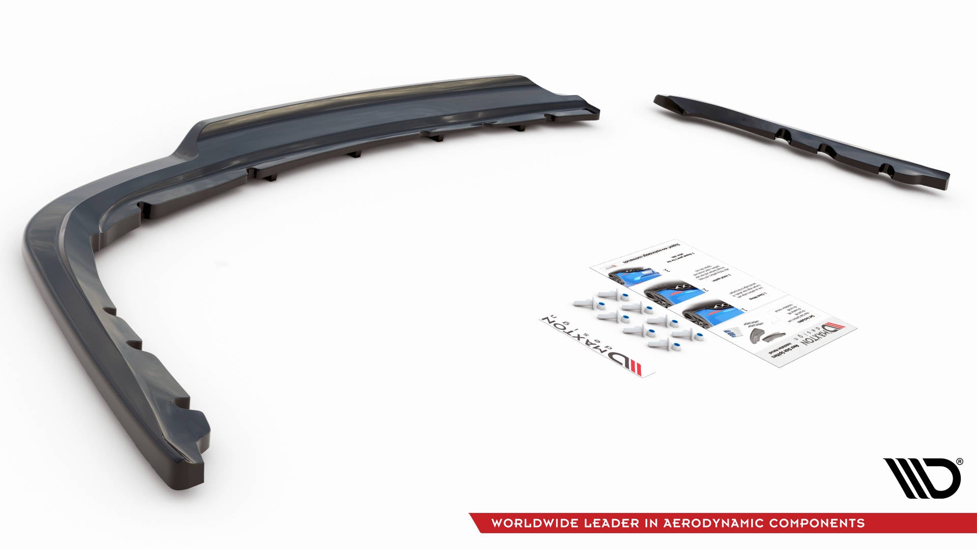 Mittlerer Diffusor Heck Ansatz DTM Look für BMW 3er Limousine E90 schwarz matt