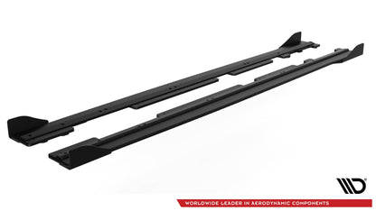 Robuste Racing Seitenschweller Ansatz für für + Front Stoßstangen Racing Flaps passend für Ford Fiesta Mk8 ST / ST-Line sc...