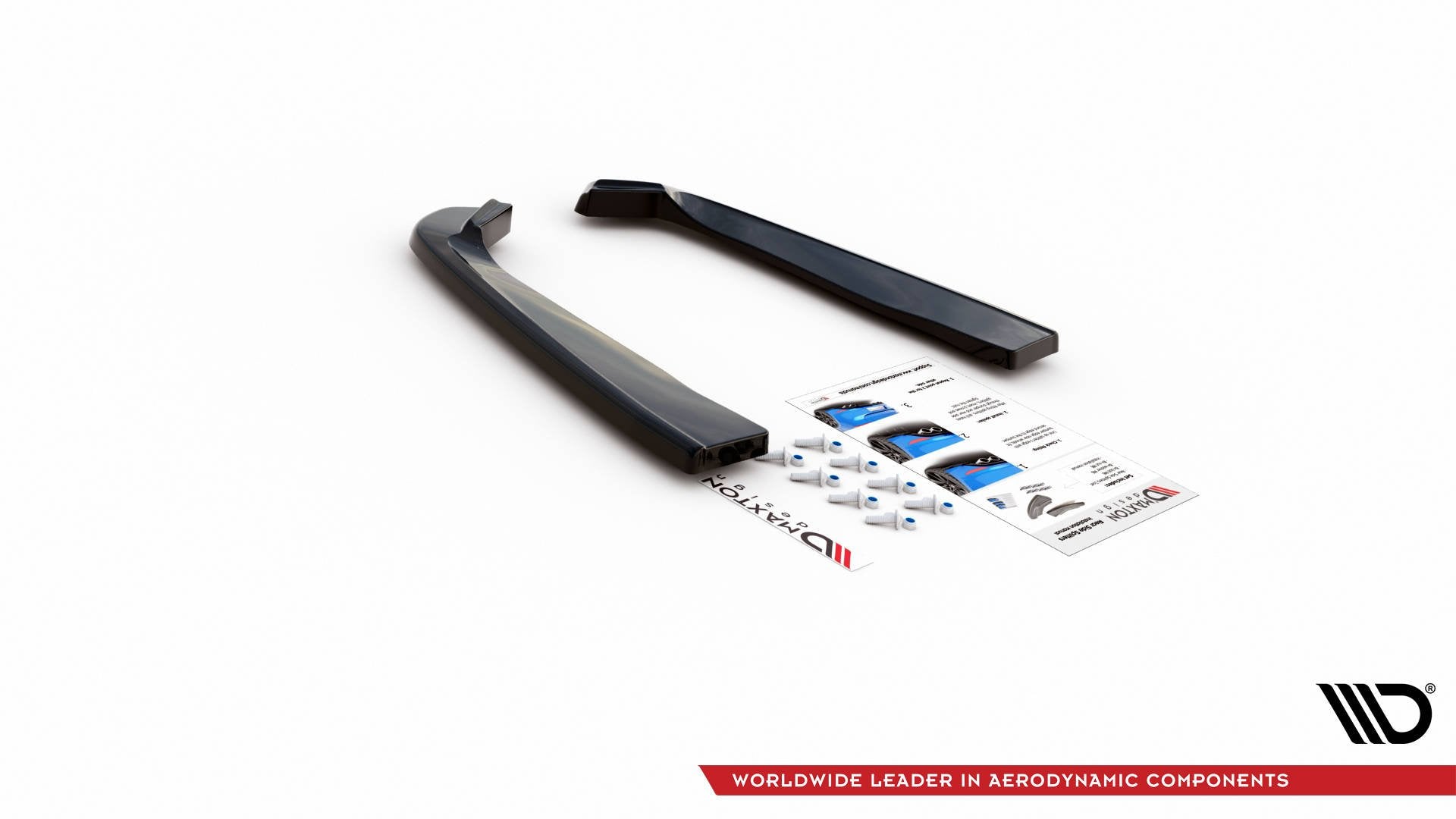 Heck Ansatz Flaps Diffusor für Ford Mustang Mk. 6 Facelift schwarz Hochglanz