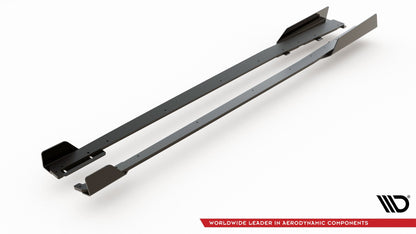 Robuste Racing Seitenschweller Ansatz für für + Flaps Audi RS3 8V Sportback schwarz Hochglanz
