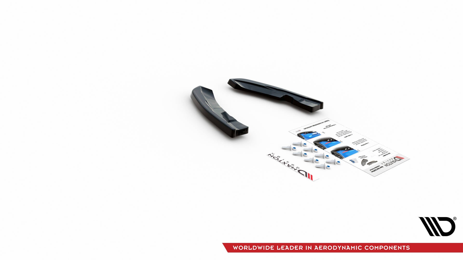 Heck Ansatz Flaps Diffusor für Volkswagen Tiguan R Mk2 Facelift Carbon Look