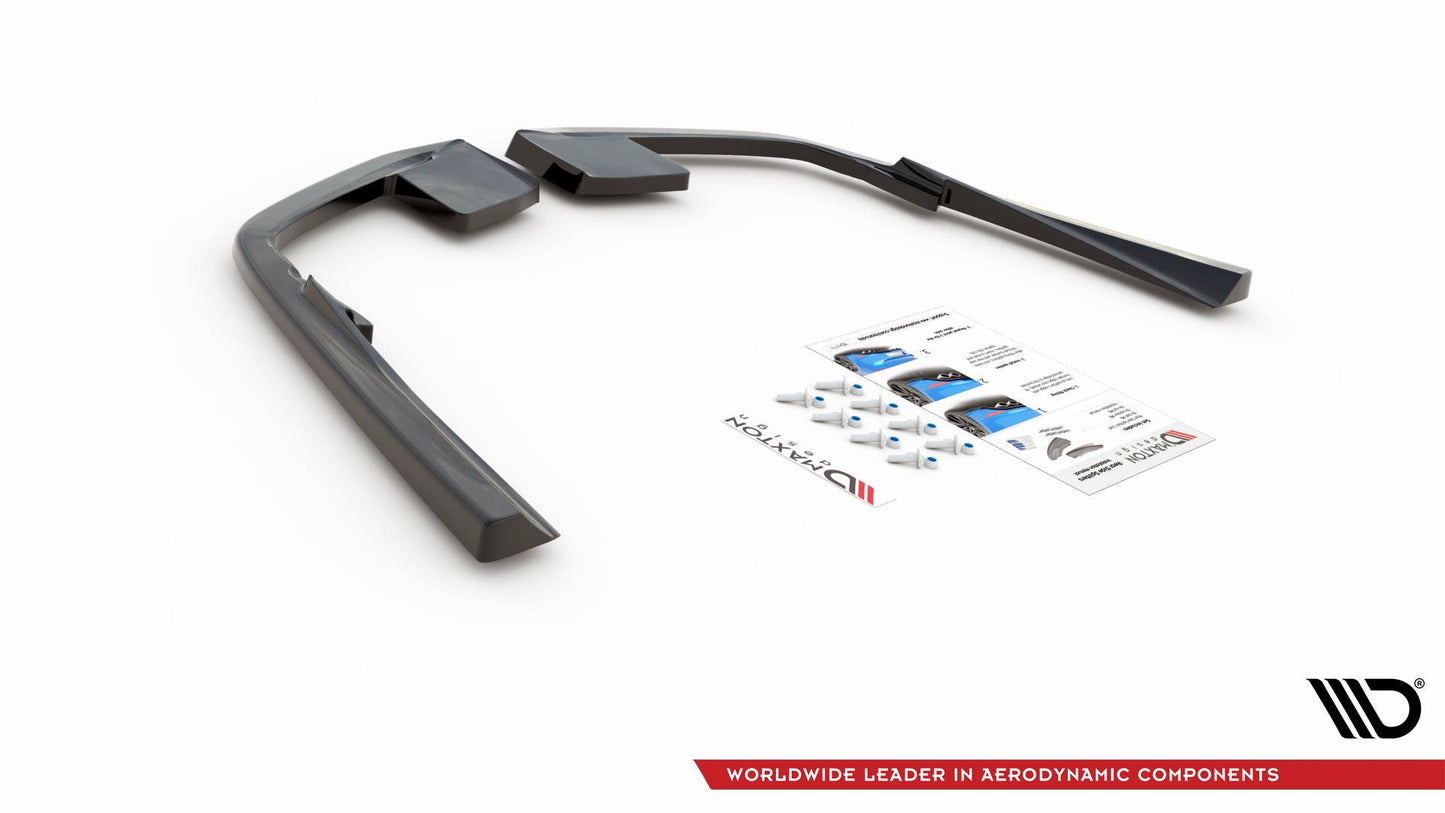Heck Ansatz Flaps Diffusor für Volvo S60/V60 R-Design Mk3 schwarz matt