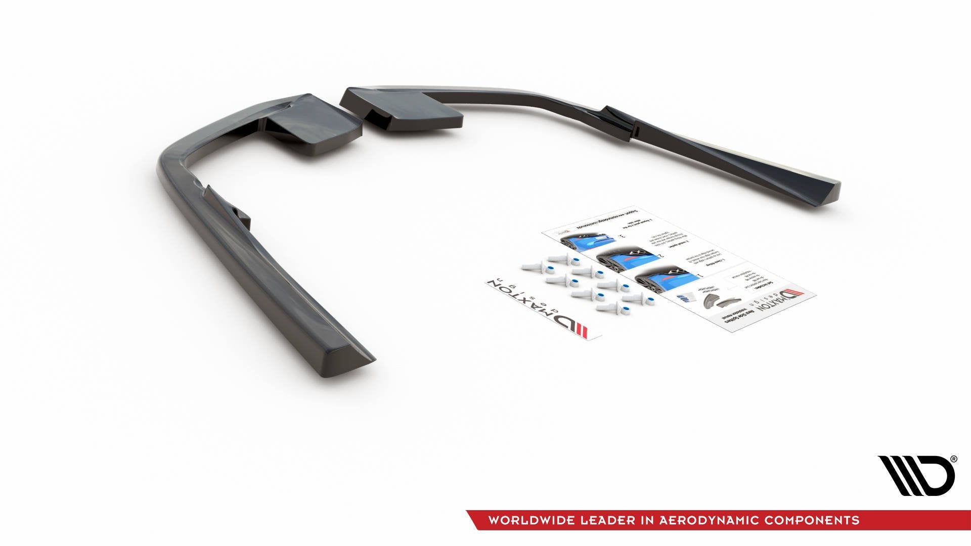 Heck Ansatz Flaps Diffusor für Volvo S60/V60 R-Design Mk3 schwarz matt
