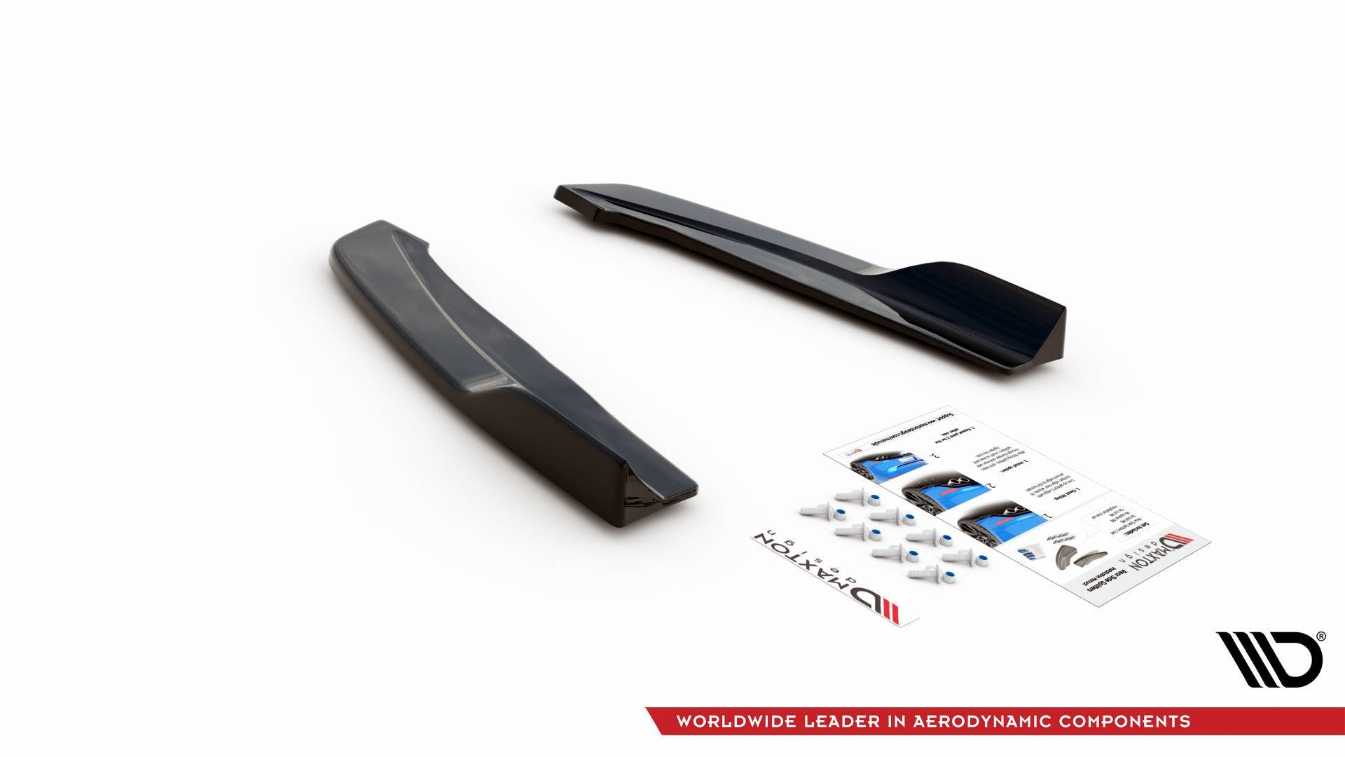 Heck Ansatz Flaps Diffusor V.2 für Ford Focus ST-Line Kombi Mk4 Carbon Look