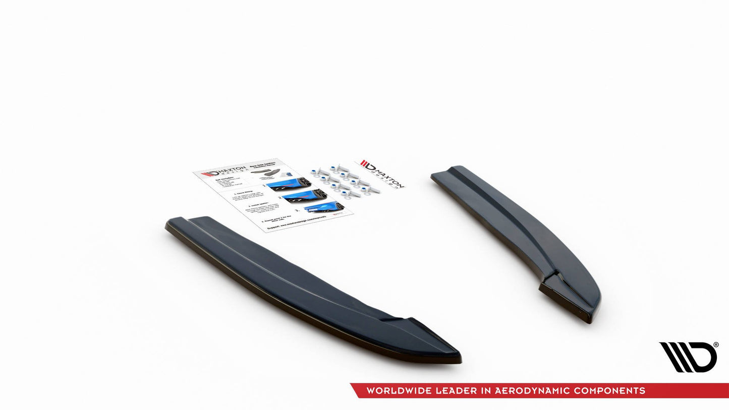 Heck Ansatz Flaps Diffusor V.3 für Ford Focus ST-Line Kombi Mk4 Carbon Look