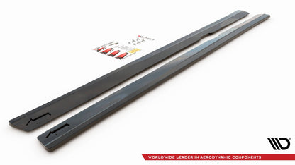 Seitenschweller Ansatz für V.2 für Volvo S60/V60 R-Design Mk3 schwarz Hochglanz