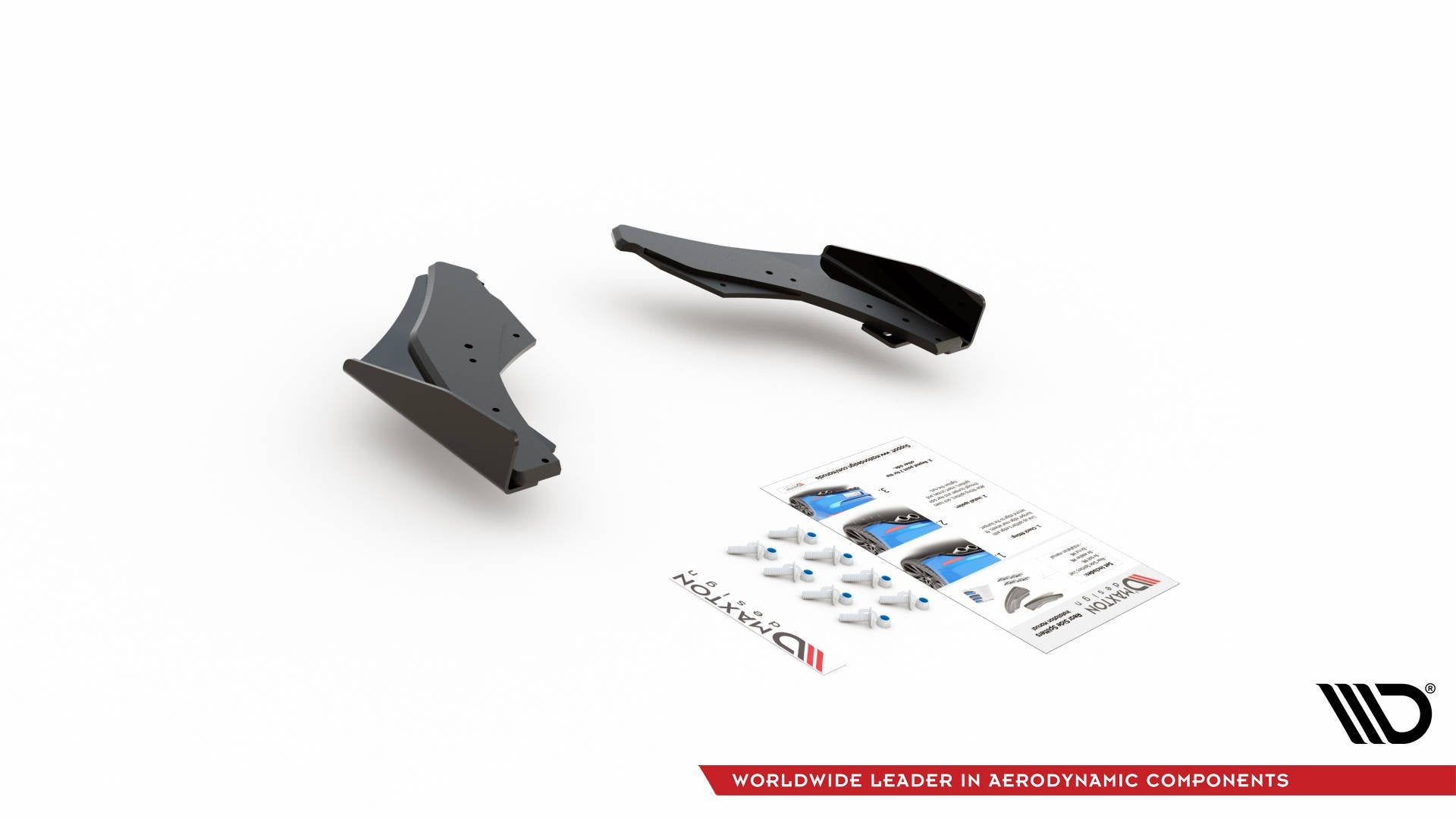 Robuste Racing Heck Ansatz Flaps Diffusor +Flaps für Volkswagen Golf 8 GTI Clubsport schwarz Hochglanz