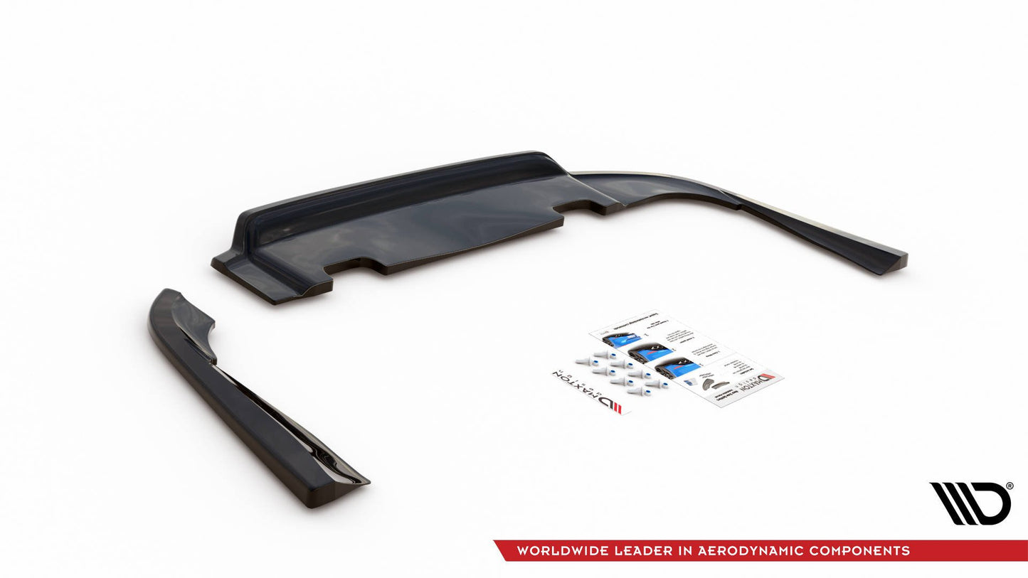 Mittlerer Diffusor Heck Ansatz DTM Look für Volvo V90 Mk2 schwarz Hochglanz