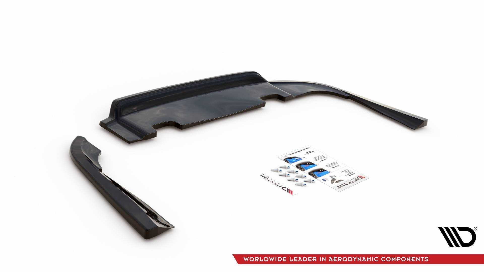 Mittlerer Diffusor Heck Ansatz DTM Look für Volvo V90 Mk2 schwarz Hochglanz