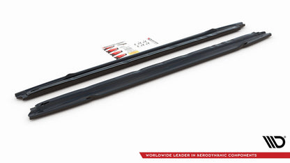 Seitenschweller Ansatz für Audi S3 / A3 S-Line 8Y schwarz Hochglanz