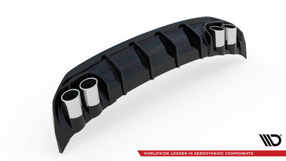 Diffusor Heck Ansatz für + Endschalldampfer Sportauspuff Attrappe Audi A3 S-Line Sportback 8Y