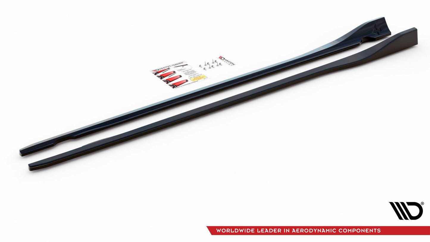 Seitenschweller Ansatz für Dodge Challenger RT Mk3 Facelift schwarz matt