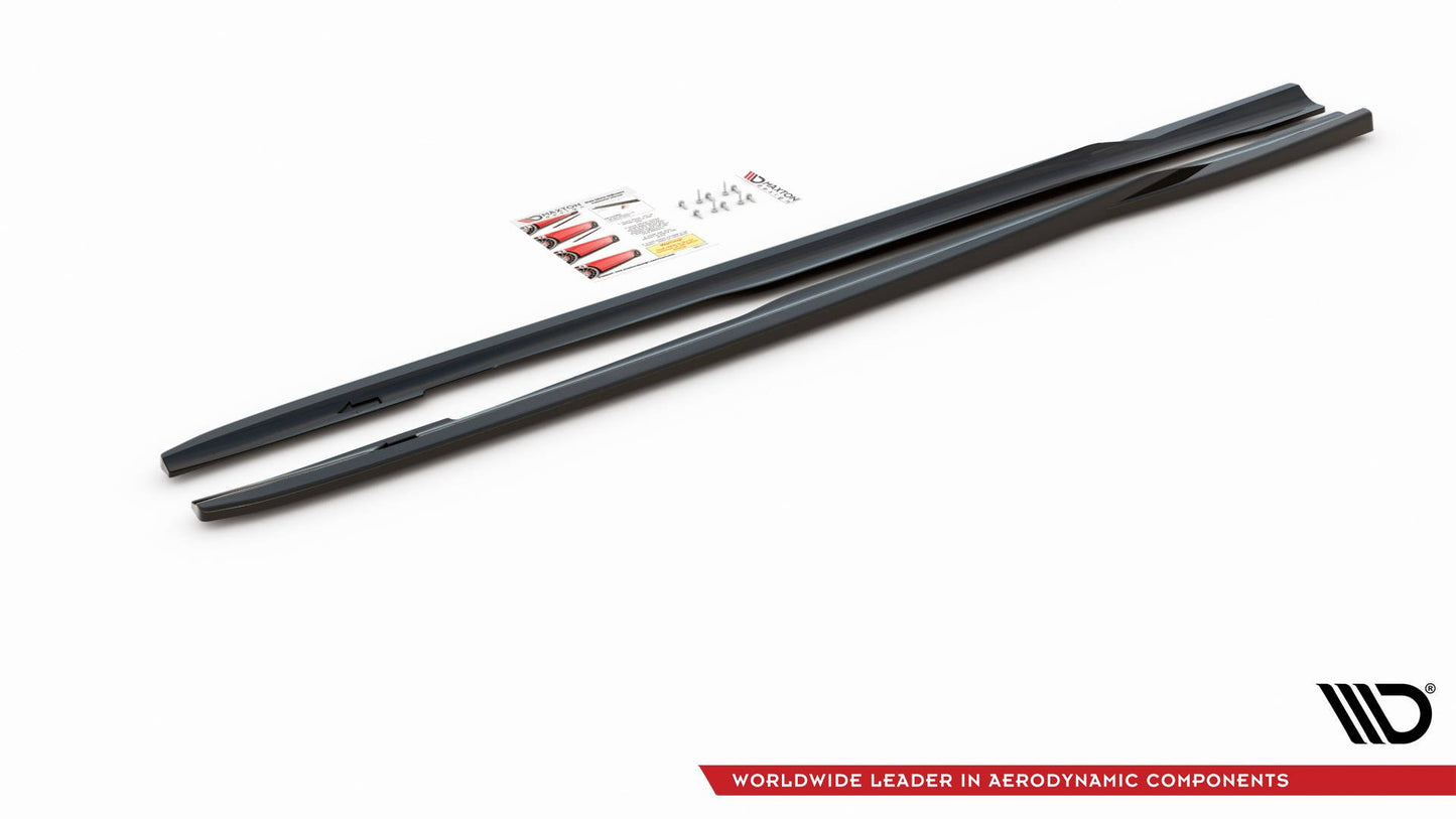 Seitenschweller Ansatz für V.2 für Ford Focus ST Mk3 schwarz Hochglanz