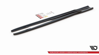 Seitenschweller Ansatz für V.2 für Ford Focus ST Mk3 schwarz Hochglanz