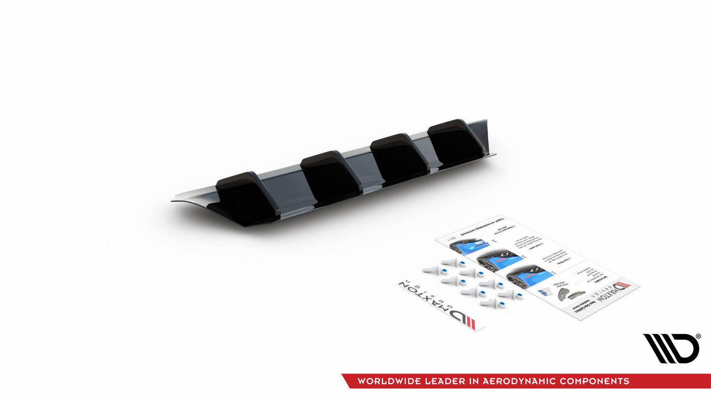 Diffusor Heck Ansatz für Volkswagen Passat B8 Facelift Carbon Look