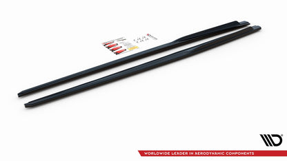 Seitenschweller Ansatz für V.2 für Audi RS3 8V Sportback Facelift schwarz matt