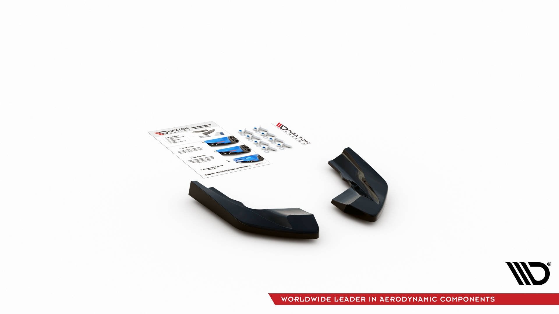 Heck Ansatz Flaps Diffusor V.2 für Volkswagen Golf R Mk8 Carbon Look