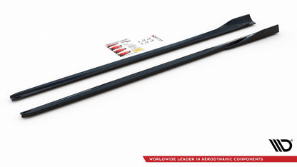 Seitenschweller Ansatz für V.4 Ford Focus ST / ST-Line Mk4 schwarz Hochglanz
