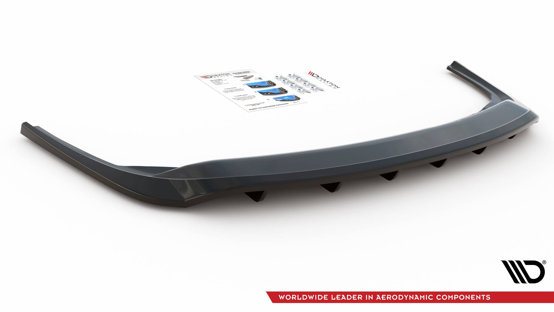 Mittlerer Diffusor Heck Ansatz DTM Look für Skoda Fabia Combi Mk3 Facelift Carbon Look