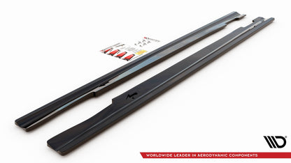 Seitenschweller Ansatz für Mercedes-Benz E63 AMG / AMG-Line Limousine W212 Facelift schwarz matt