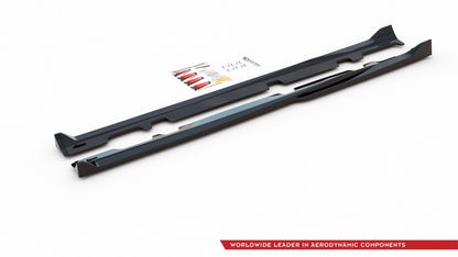 Seitenschweller Ansatz für V.4 Ford Fiesta Mk8 ST / ST-Line schwarz Hochglanz