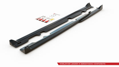 Seitenschweller Ansatz für V.4 Ford Fiesta Mk8 ST / ST-Line schwarz Hochglanz