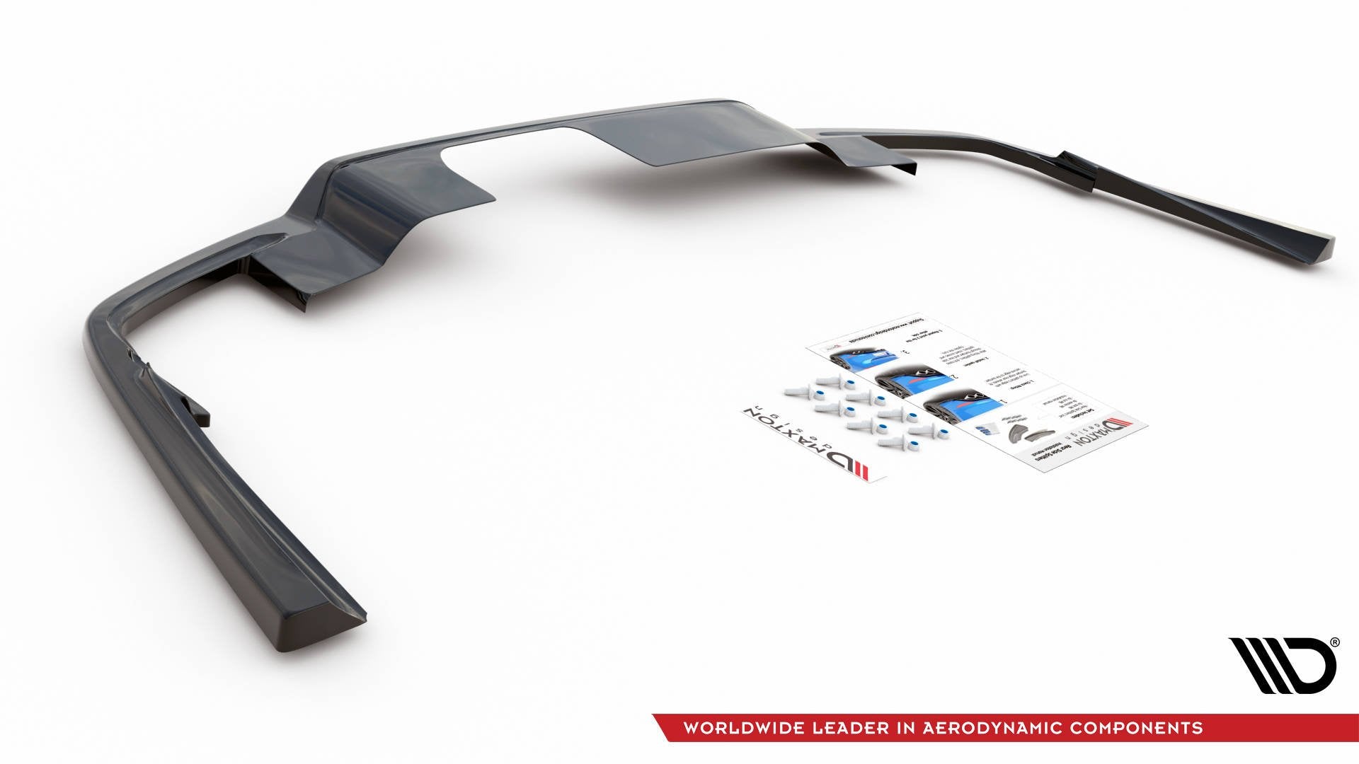 Mittlerer Diffusor Heck Ansatz für Volvo S60/V60 R-Design Mk3 schwarz Hochglanz