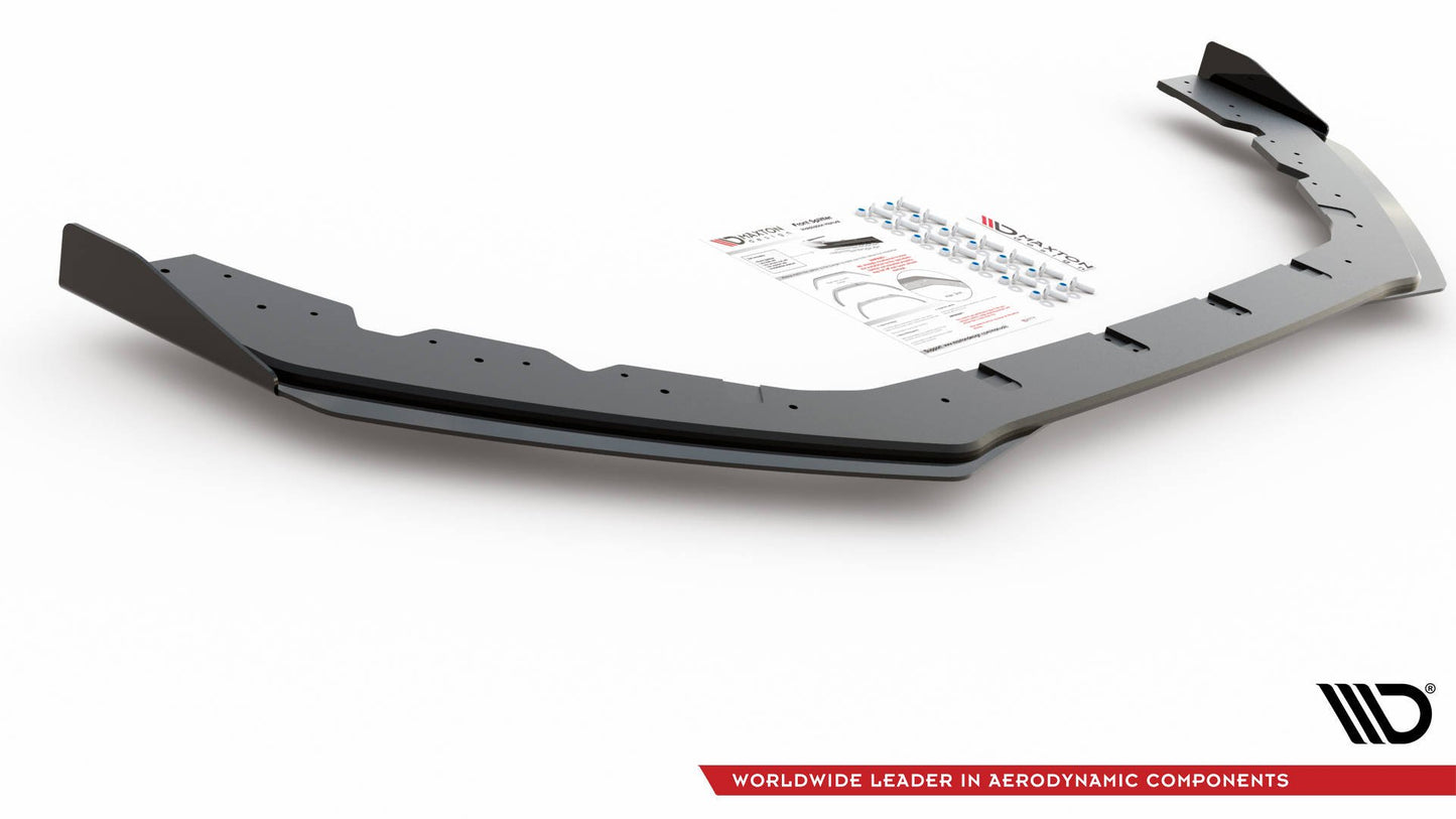 Robuste Racing Front Ansatz für passend +Flaps für Ford Focus RS Mk3 schwarz Hochglanz