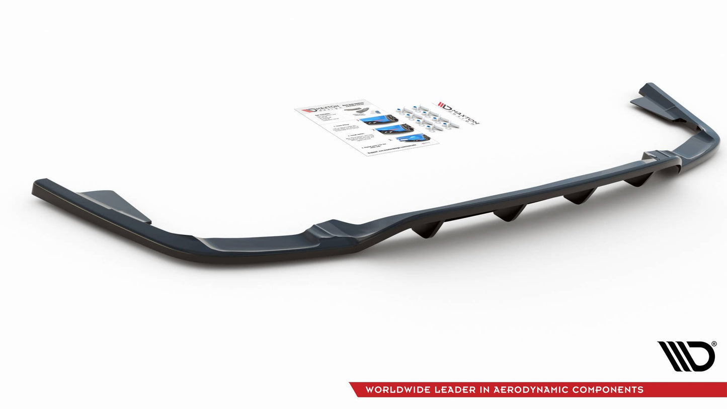Mittlerer Diffusor Heck Ansatz DTM Look für Volvo XC60 Mk2 R-Design schwarz matt