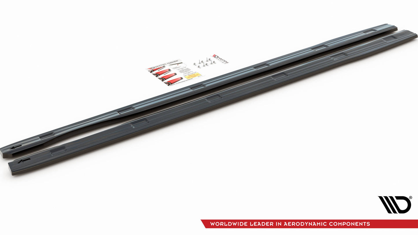 Seitenschweller Ansatz für Volkswagen Caddy Long Mk3 Facelift schwarz Hochglanz
