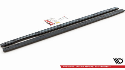 Seitenschweller Ansatz für Volkswagen Caddy Long Mk3 Facelift schwarz matt
