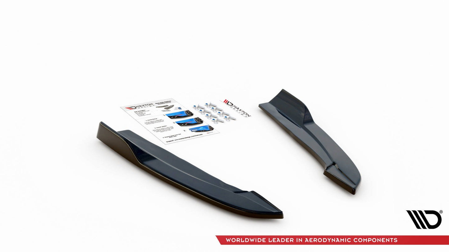 Heck Ansatz Flaps Diffusor V.4 für Ford Focus ST-Line Kombi Mk4 Carbon Look