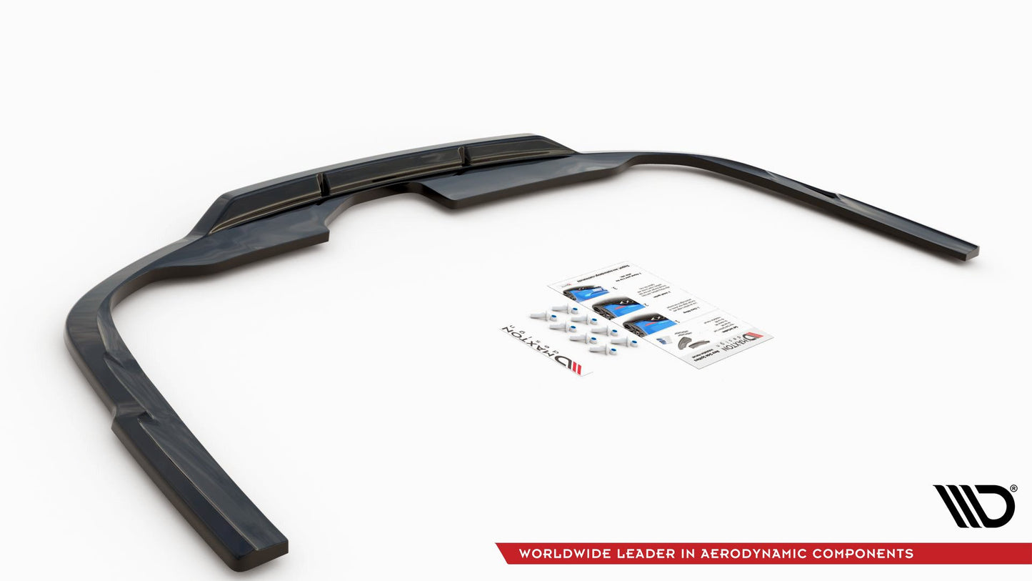 Mittlerer Diffusor Heck Ansatz für Audi A6 S-Line Avant C8 schwarz matt
