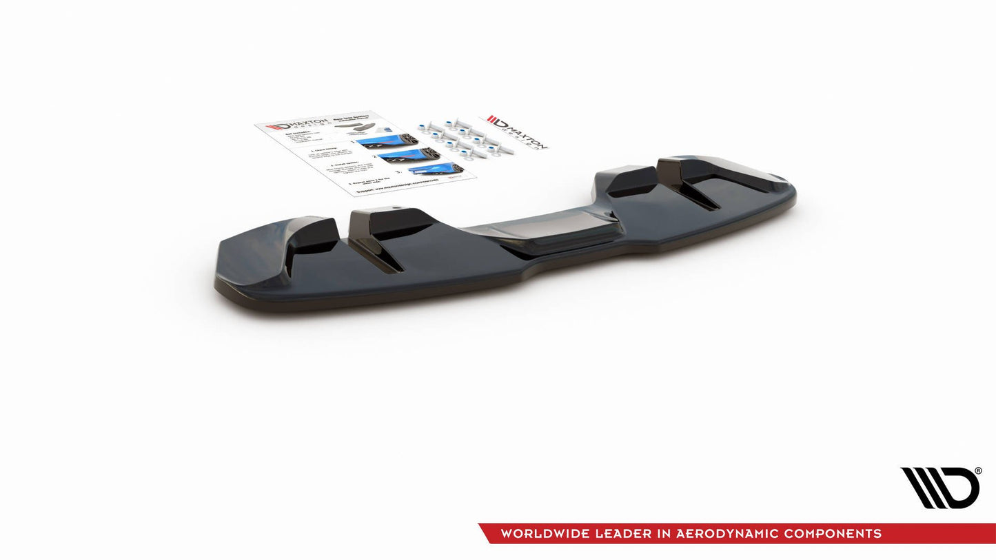 Mittlerer Diffusor Heck Ansatz für Ford Mustang GT Mk6 Facelift Carbon Look