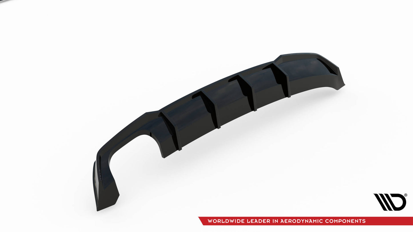 Diffusor Heck Ansatz für Seat Leon FR Sportstourer Mk3 schwarz Hochglanz